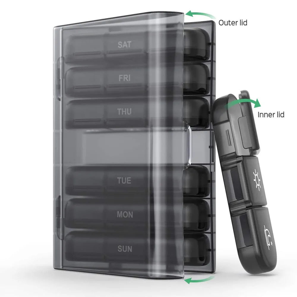 Lyfja og vítamínbox - Vikubox 3 hólf