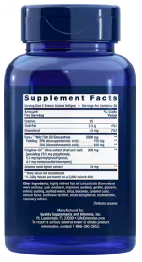 Super Omega-3 EPA/DHA Fish Oil, Sesame Lignans & Olive Extract