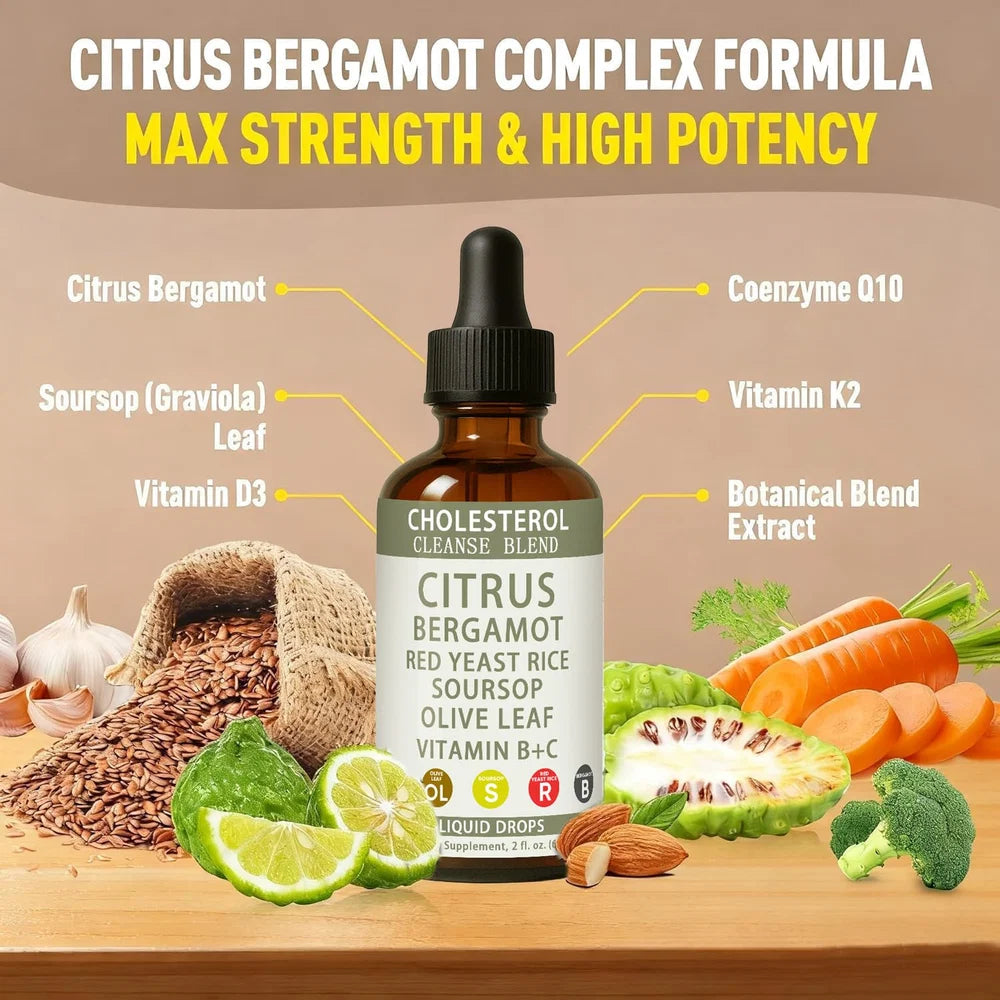 Citrus Bergamot dropar fyrir kólestról, 60ml